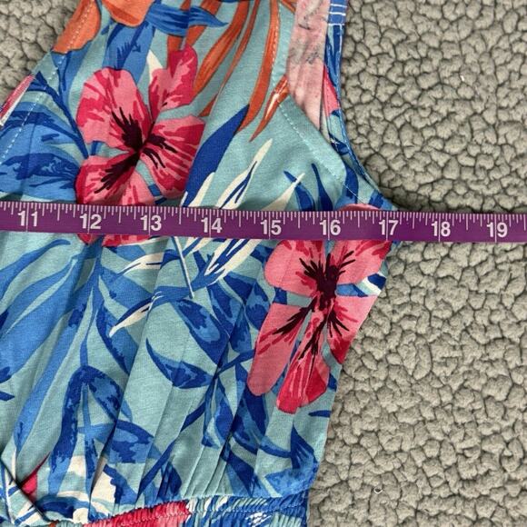 Lascana VS Womens Jumpsuit Faux Wrap Floral sz 10 Wide Leg Tropical bloomcore - Picture 7 of 16